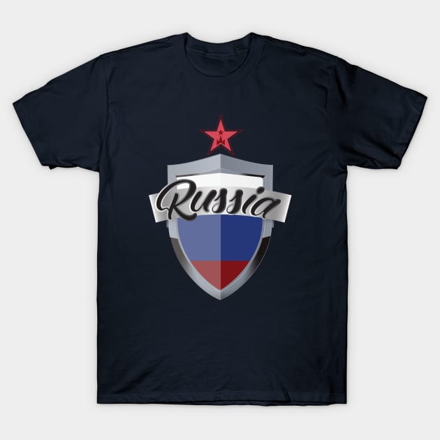 Russia Shield T-Shirt by CTShirts